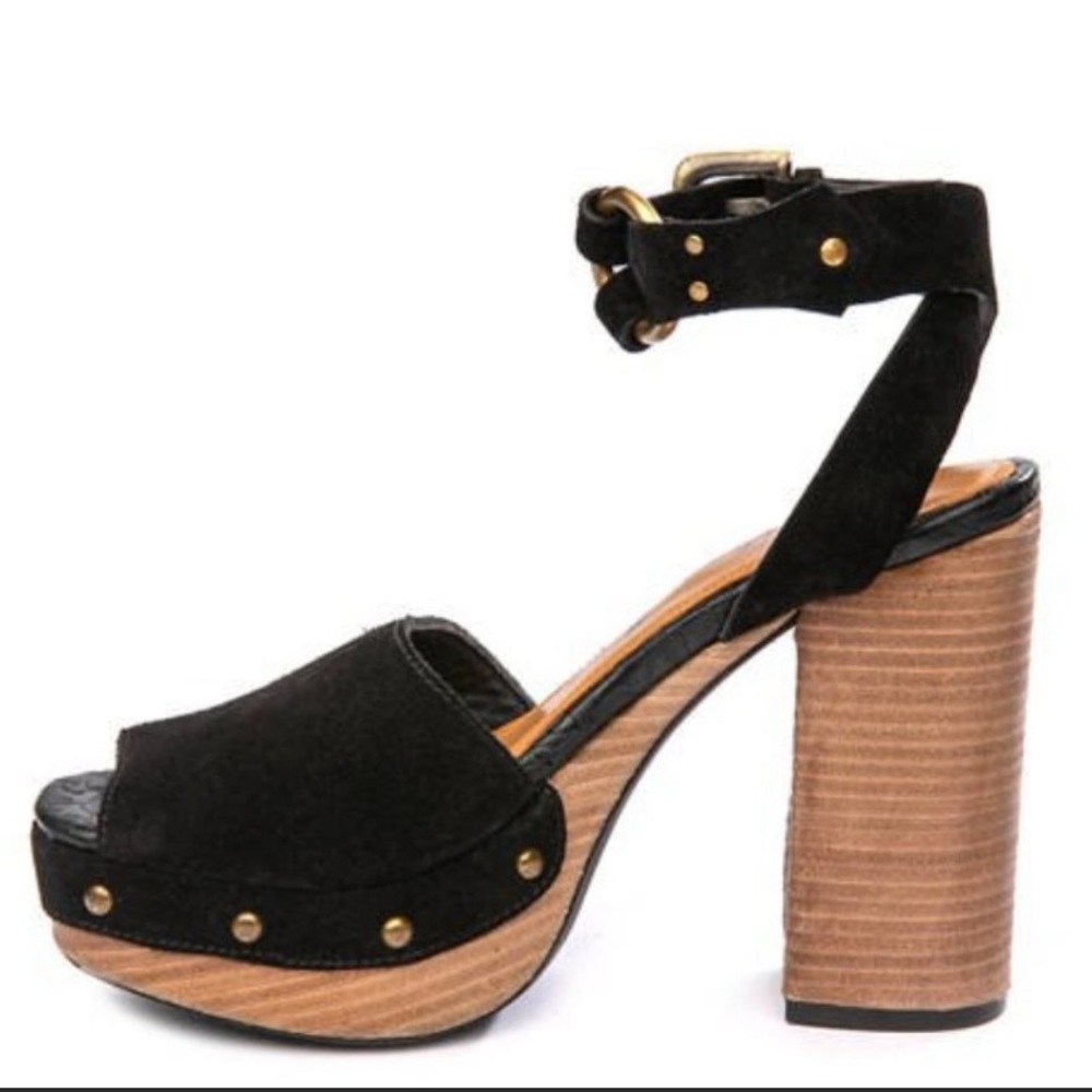 Free People Black and Brown Platform Heels